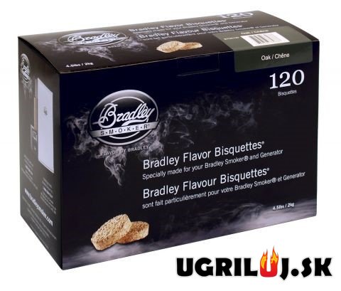 Brikety pre udiarne Bradley - Dub, 120ks