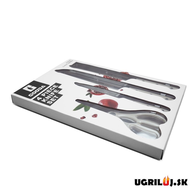 Sada kuchynských nožov so stojanom white tube, nerez, 5ks