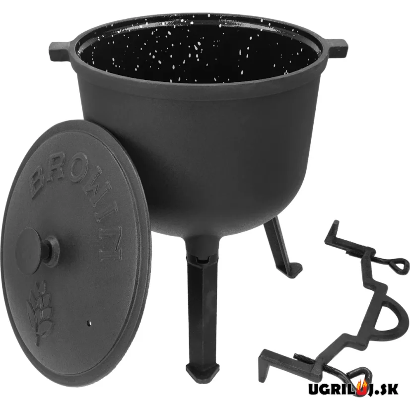 Liatinový poľovnícky  smaltovaný kotlík Browin, 10L