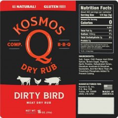 Grilovacie korenie Kosmo´s Q - Dirty Bird Rub, 311g