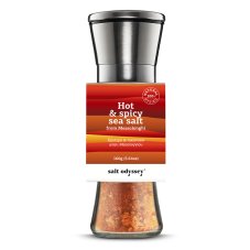 Grécka sůl Salt Odyssey, palivá chilli, (hrubá), plnitelný nerezový mlýnek, 190g