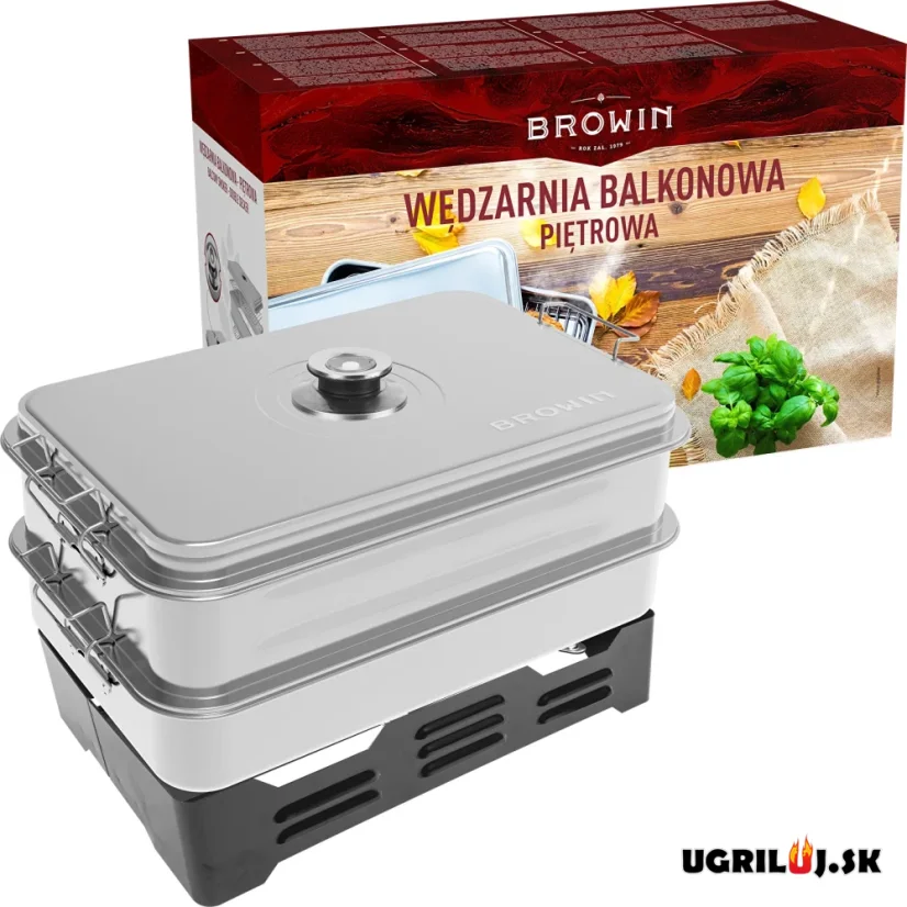 Nerezová prenosná udiareň Browin, 2 poschodová