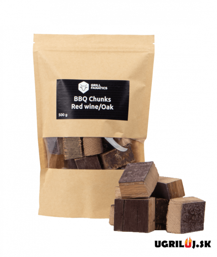 Štiepka do grilu - Kúsky na údenie, Červené víno/Dub, 500g