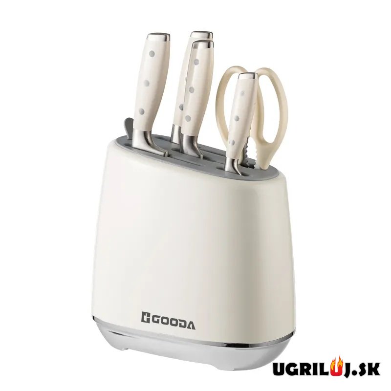 Sada kuchynských nožov so stojanom white egg, nerez, 6ks