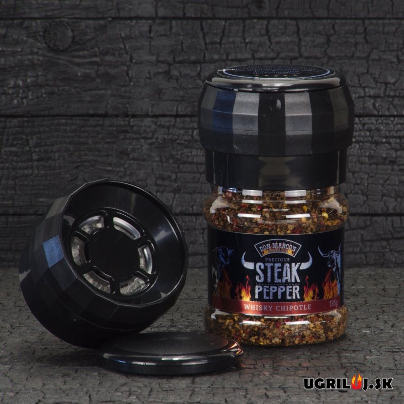 Grilovacie korenie DON MARCO´S - Steak Pepper Whiskey Chipotle, 135g (mlynček)