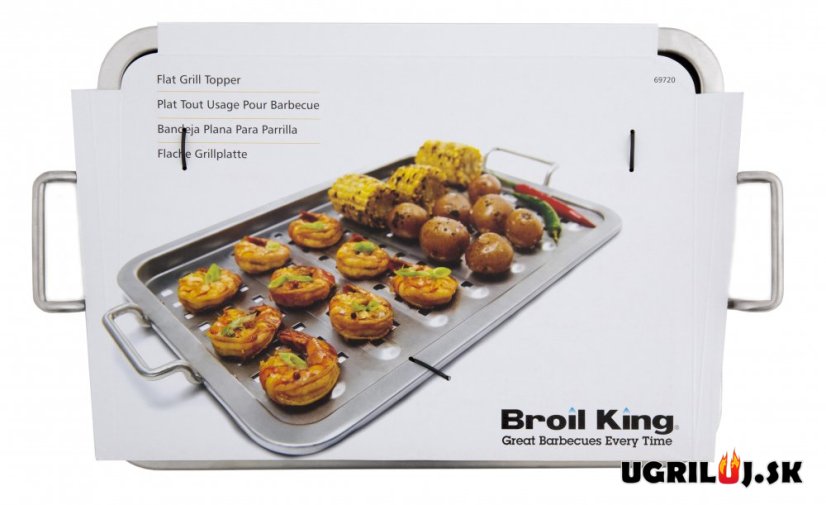 Grilovací plech s úchytmi Broil King - Flat Grill Topper, dierovaný