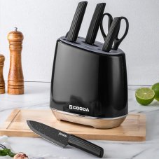 Sada kuchynských nožov so stojanom black egg, nerez, 6ks