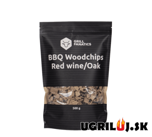 Štiepka do grilu - Lupienky na údenie, Červené víno/Dub, 500g