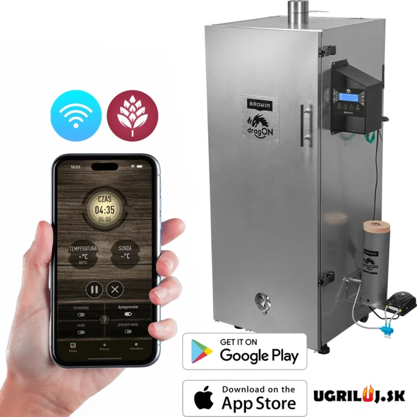 Oceľová udiareň Browin dragON IQ, Digital Wi-Fi, 220L