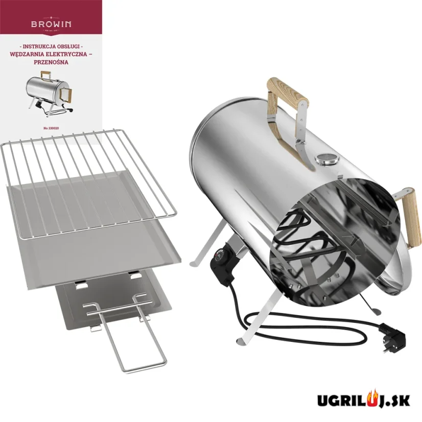 Nerezová prenosná udiareň a rúra Browin, Drum