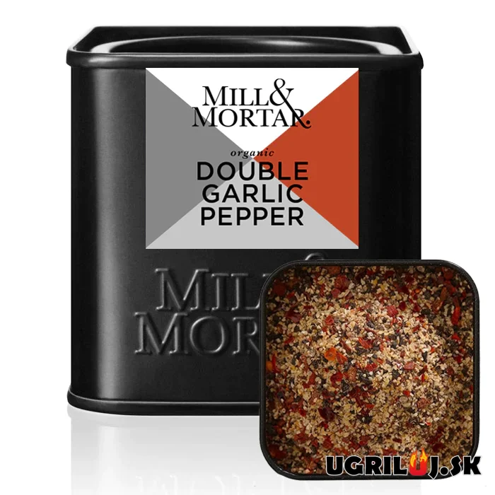 Grilovacie bio korenie Mill & Mortar, Double Garlic & Pepper, 50g