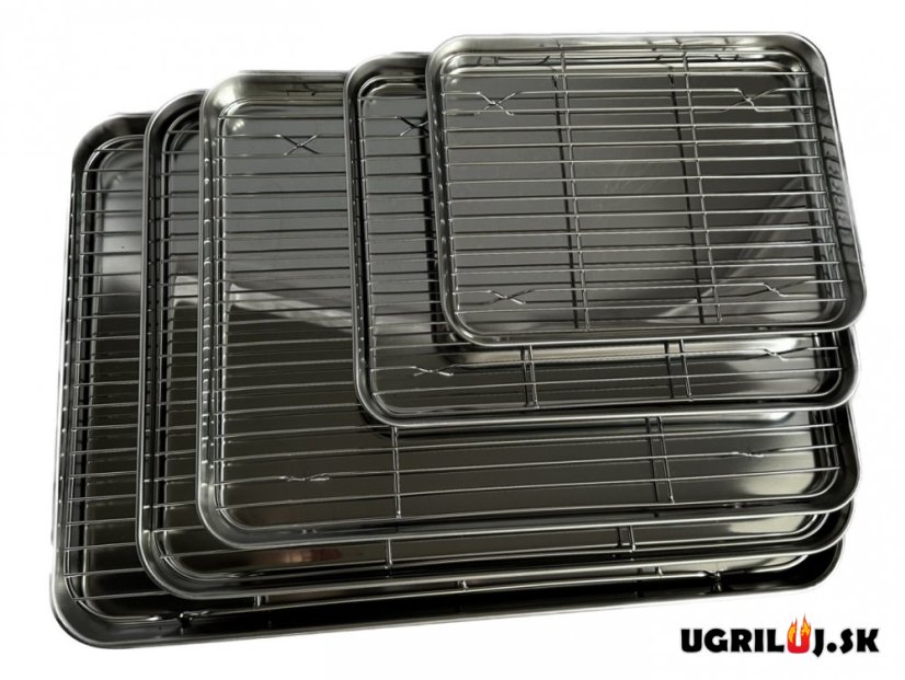 Grilovací plech na pečenie s mriežkou, 40x30cm