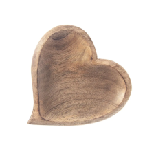 Drevená misa z mangového dreva, srdce 20x20