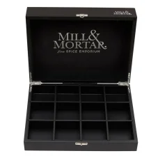 Prázdna darčeková truhlica pre 12ks korenín/solí Mill & Mortar