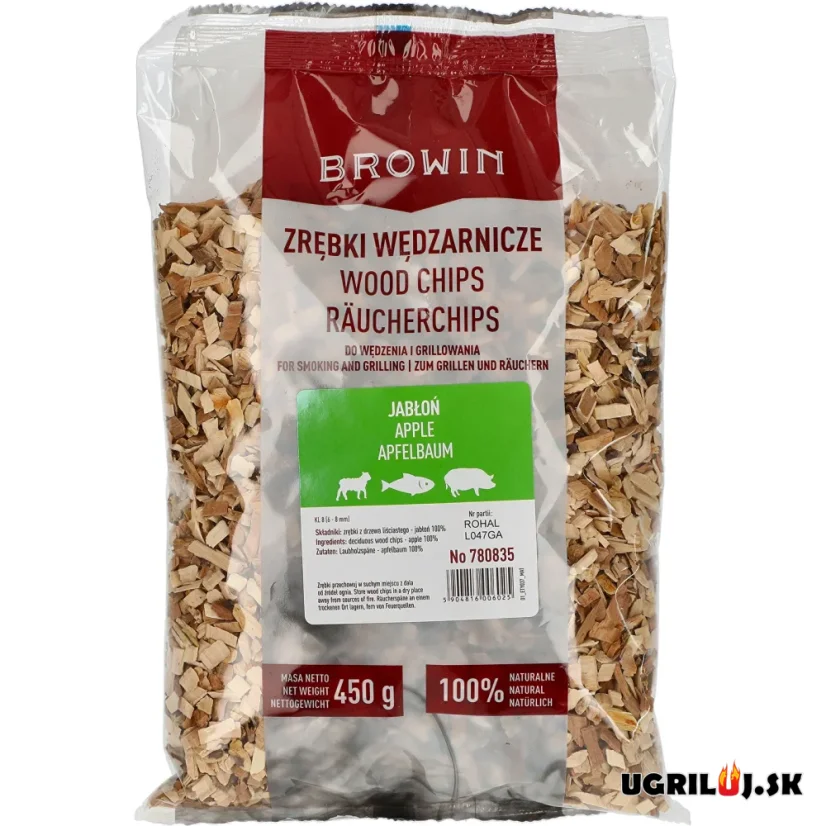 Štiepka do grilu a pre udiarne Browin - Jablko, 450g (6-8mm)