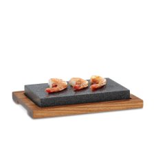 Grilovací kameň na grilovanie Premium s akáciovou doskou, 24x16cm