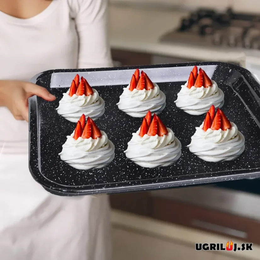 Smaltovaný plech, čierny, 42x37x2,5cm