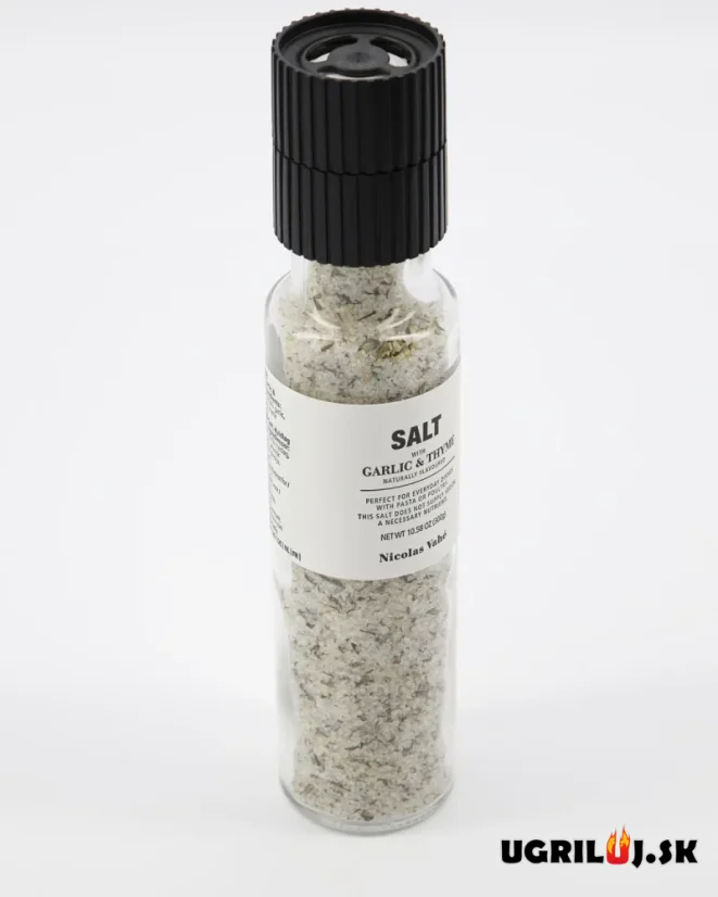 Soľ Nicolas Vahé, Garlic & Thyme (mlynček), 300g