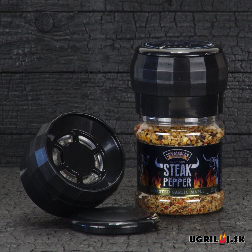 Grilovacie korenie DON MARCO´S - Steak Pepper Roasted Garlic Maple, 130g (mlynček)