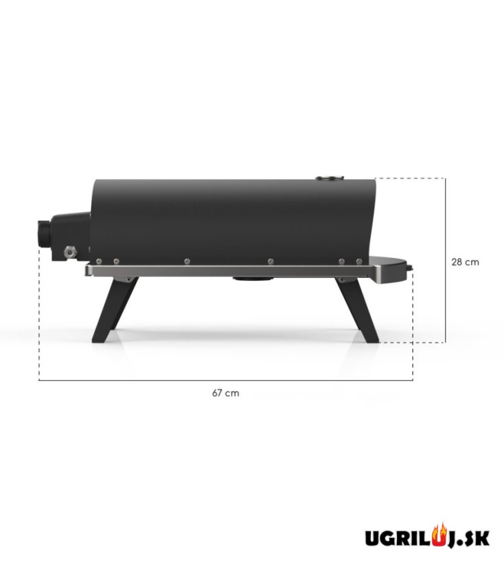 Pizza pec ZiiPa na plyn černá, 31cm