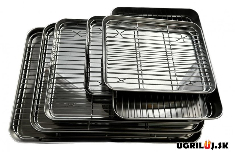 Grilovací plech na pečenie s mriežkou, 26x20cm