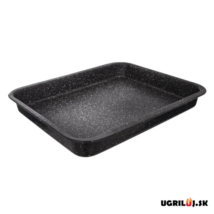 Smaltovaný pekáč, čierny, 39x33x4,5cm