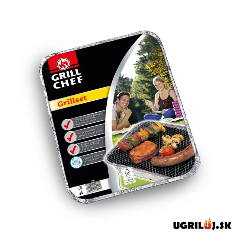 Jednorázový gril s dreveným uhlím a roštom Landmann 29x22cm