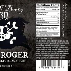 Grilovacie korenie Loot N' Booty - Jolly Roger Jalapeno Garlic Black Rub, 397g
