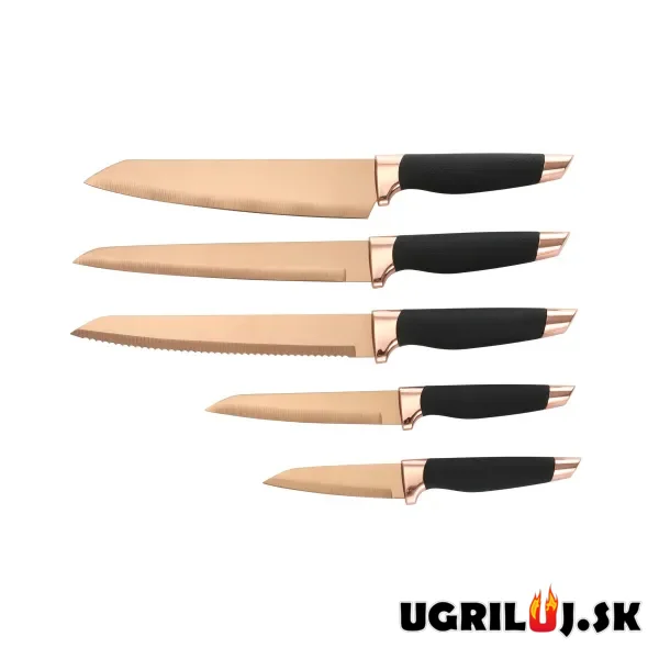 Sada kuchynských nožov, ROSE GOLD, nerez, 6ks