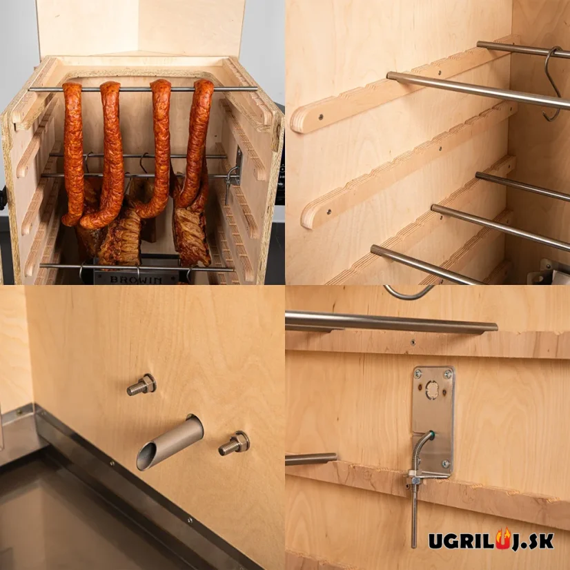 Drevená udiareň Browin dragON Plywood Nature, Digital, 200L