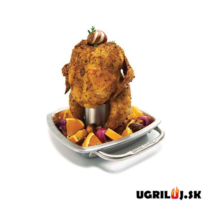 Stojan na kura s teplomerom Broil King - Premium Chicken roaster