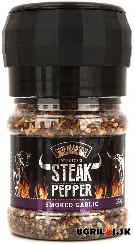 Grilovacie korenie DON MARCO´S - Steak Pepper, Smoked Garlic, 130g, (mlynček)