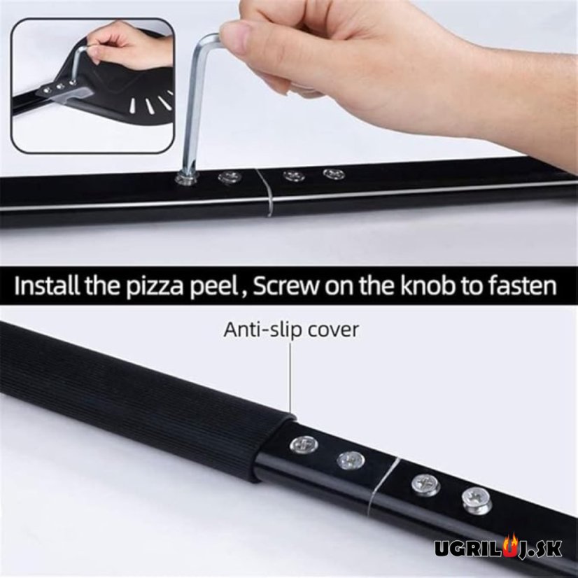 Pizza lopatka teleskopická, perforovaná, 98cm