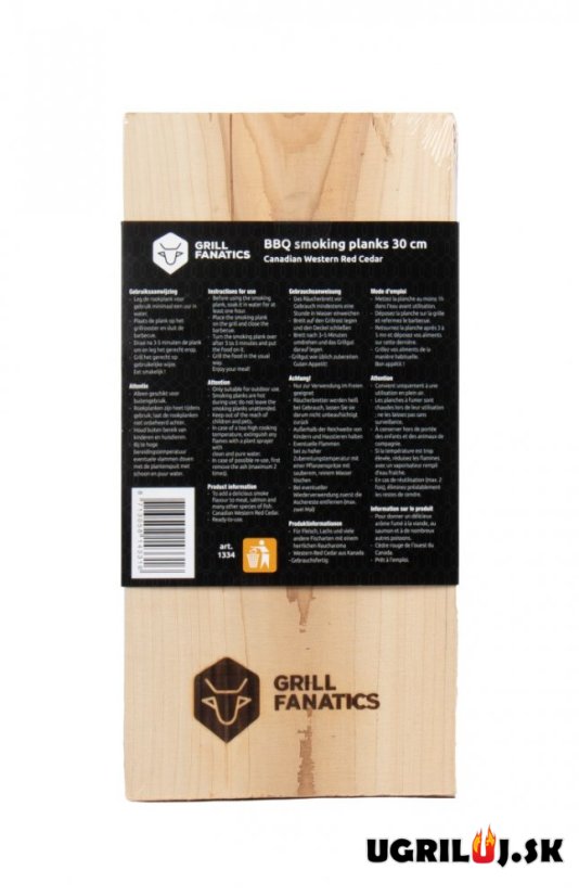 Cédrová doska Grill Fanatics, 30 x 14 cm, sada 2 ks