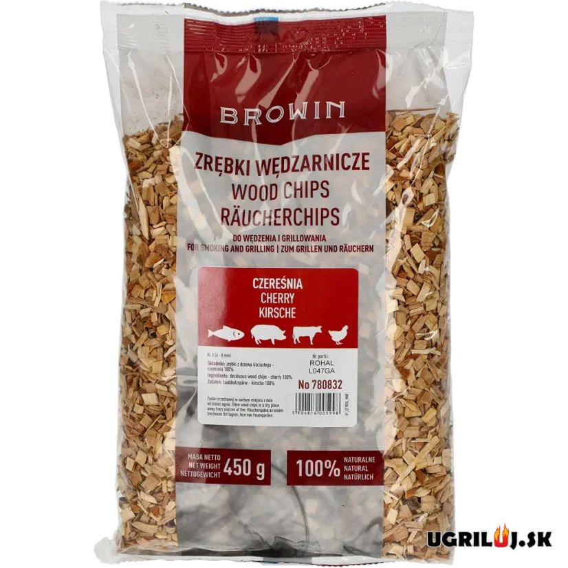 Štiepka do grilu a pre udiarne Browin - Čerešňa, 450g (6-8mm)