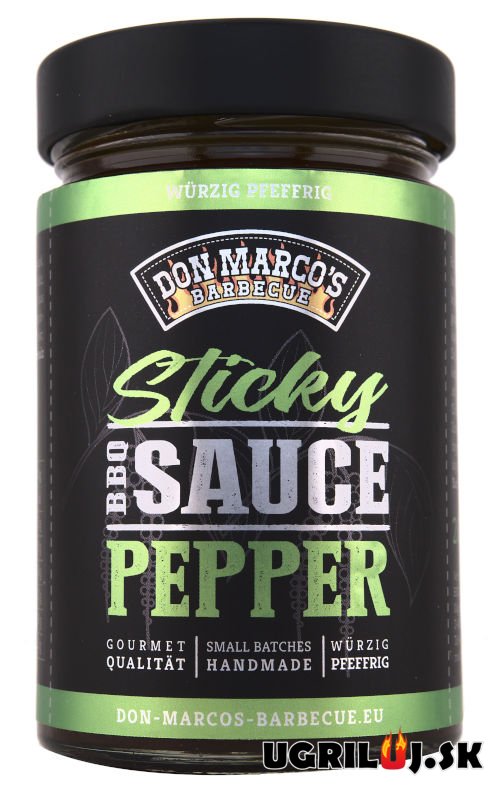 BBQ omáčka na grilování - Don Marco’s - Sticky Pepper BBQ Sauce 260ml