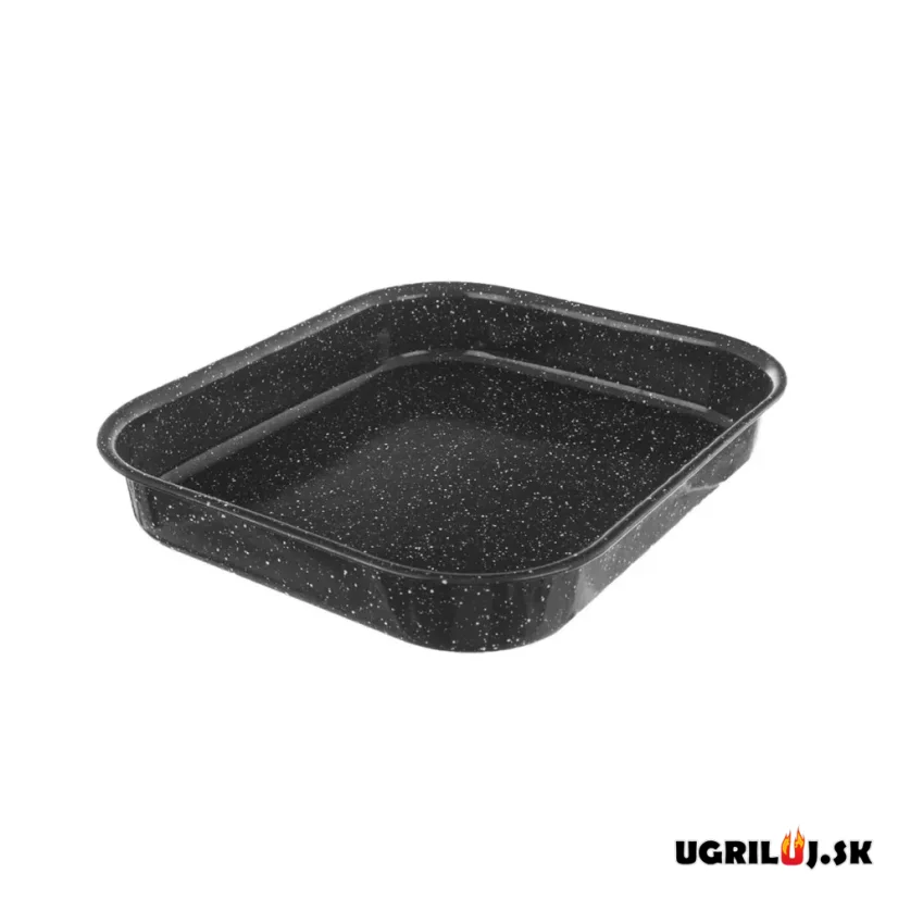 Smaltovaný pekáč, čierny, 29,5x25,5x4,5 cm
