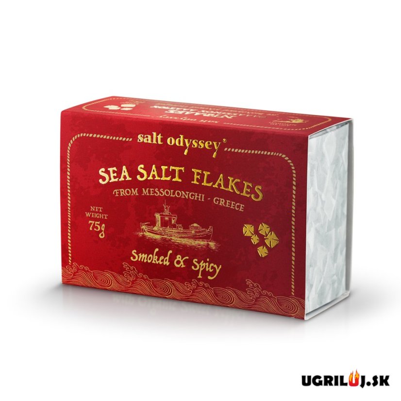 Grécka soľ Salt Odyssey, údená pálivá, (vločky), 75g