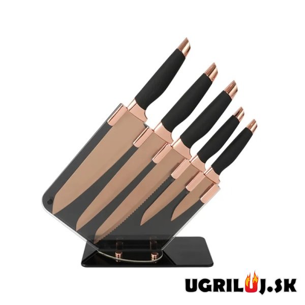 Sada kuchynských nožov, ROSE GOLD, nerez, 6ks