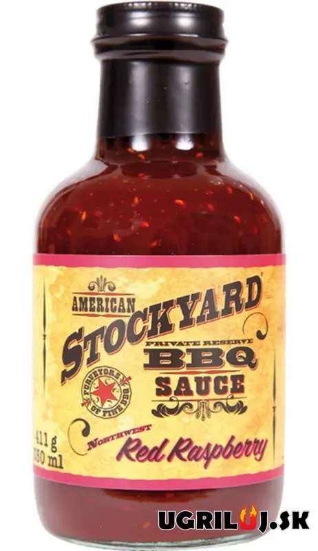 BBQ omáčka na grilovanie - American Stockyard - Red Raspberry BBQ Sauce, 350ml