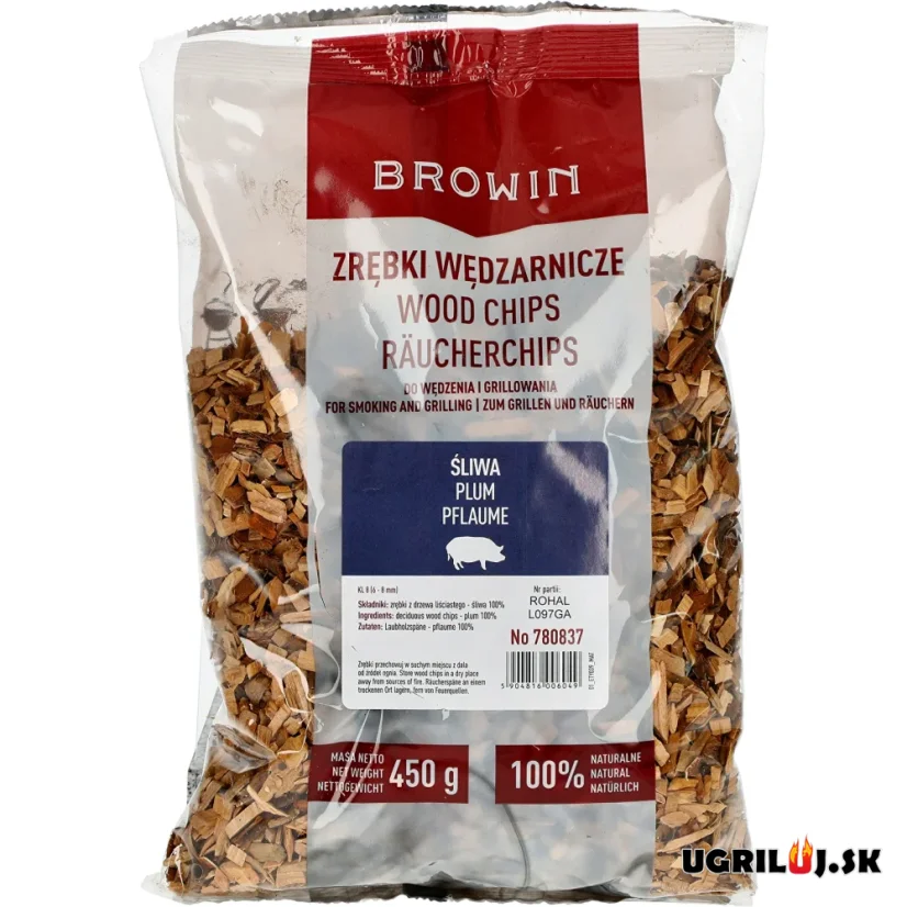 Štiepka do grilu a pre udiarne Browin - Slivka, 450g (6-8mm)