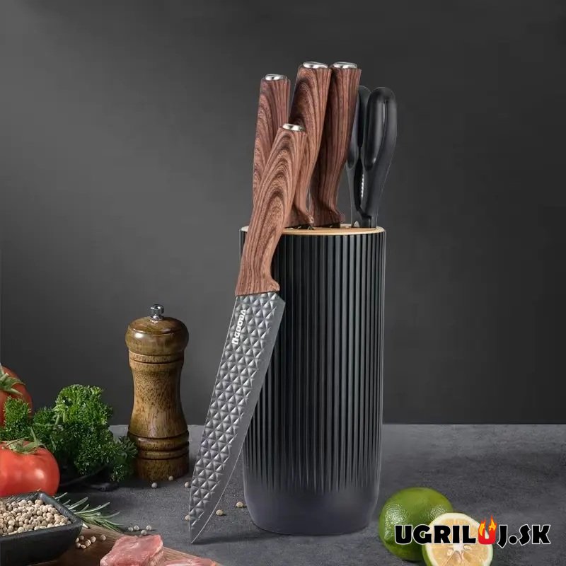 Sada kuchynských nožov so stojanom graphite tube, nerez, 6ks