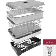 Nerezová prenosná udiareň Browin, 2 poschodová