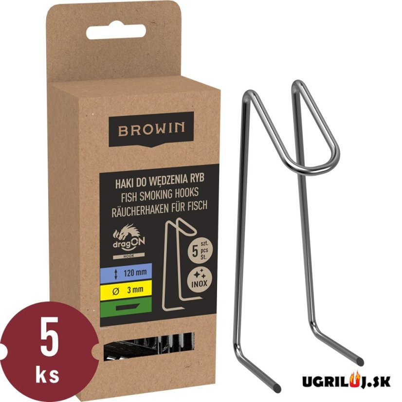Háky do udiarní Browin - Typ Y Double, na ryby 12cm, (5ks)