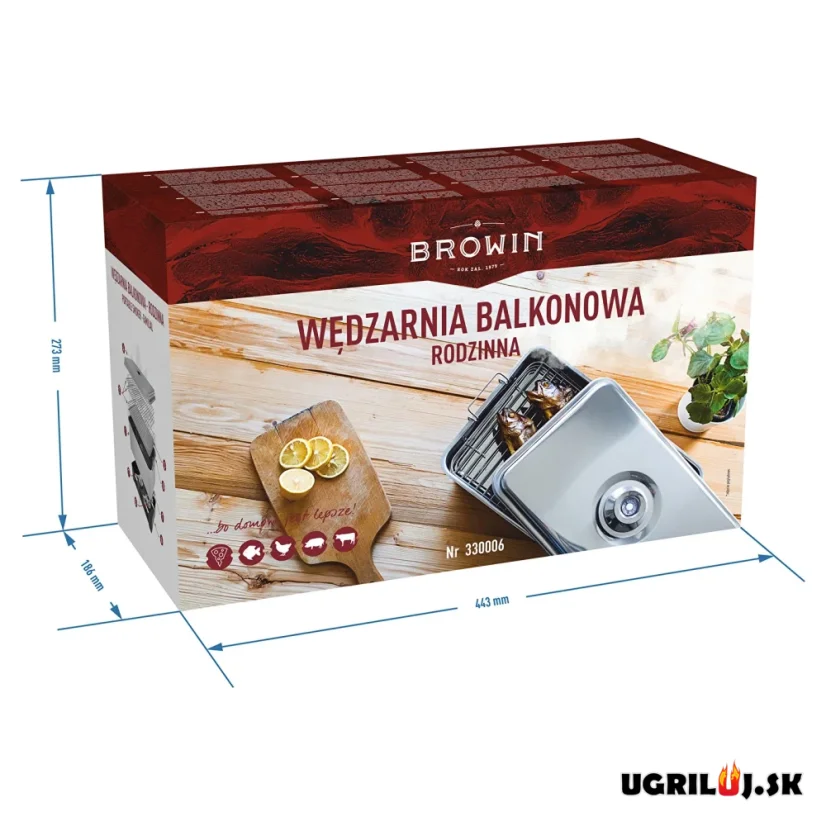 Nerezová prenosná udiareň Browin, XL