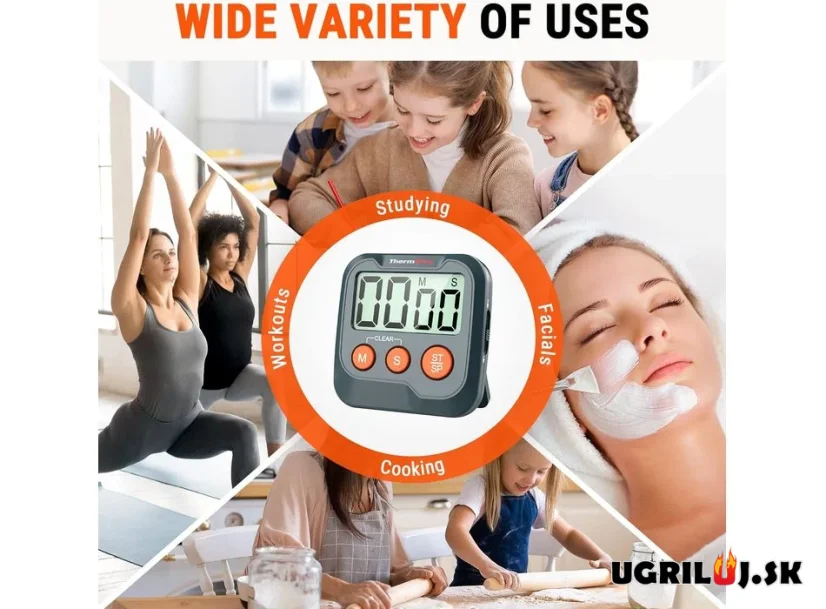 Časovač/Minútky ThermoPro - TM-03, Čierna