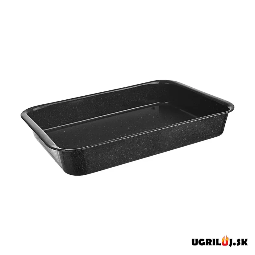 Smaltovaný pekáč, čierny, 34x24x4,5cm
