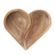 Drevená misa z mangového dreva, 2diely Srdce 30.5x26cm