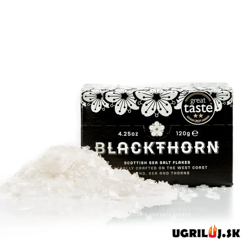 Škótska prémiová morská soľ Blackthorn Salt Flakes, biela, (vločky), 120g