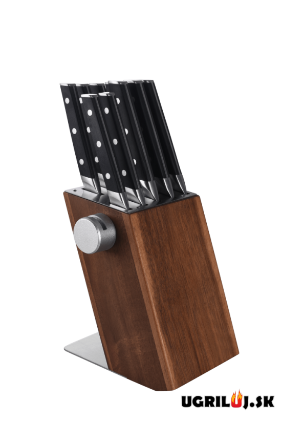 Sada kuchynských nožov so stojanom, black, nerez, 10ks